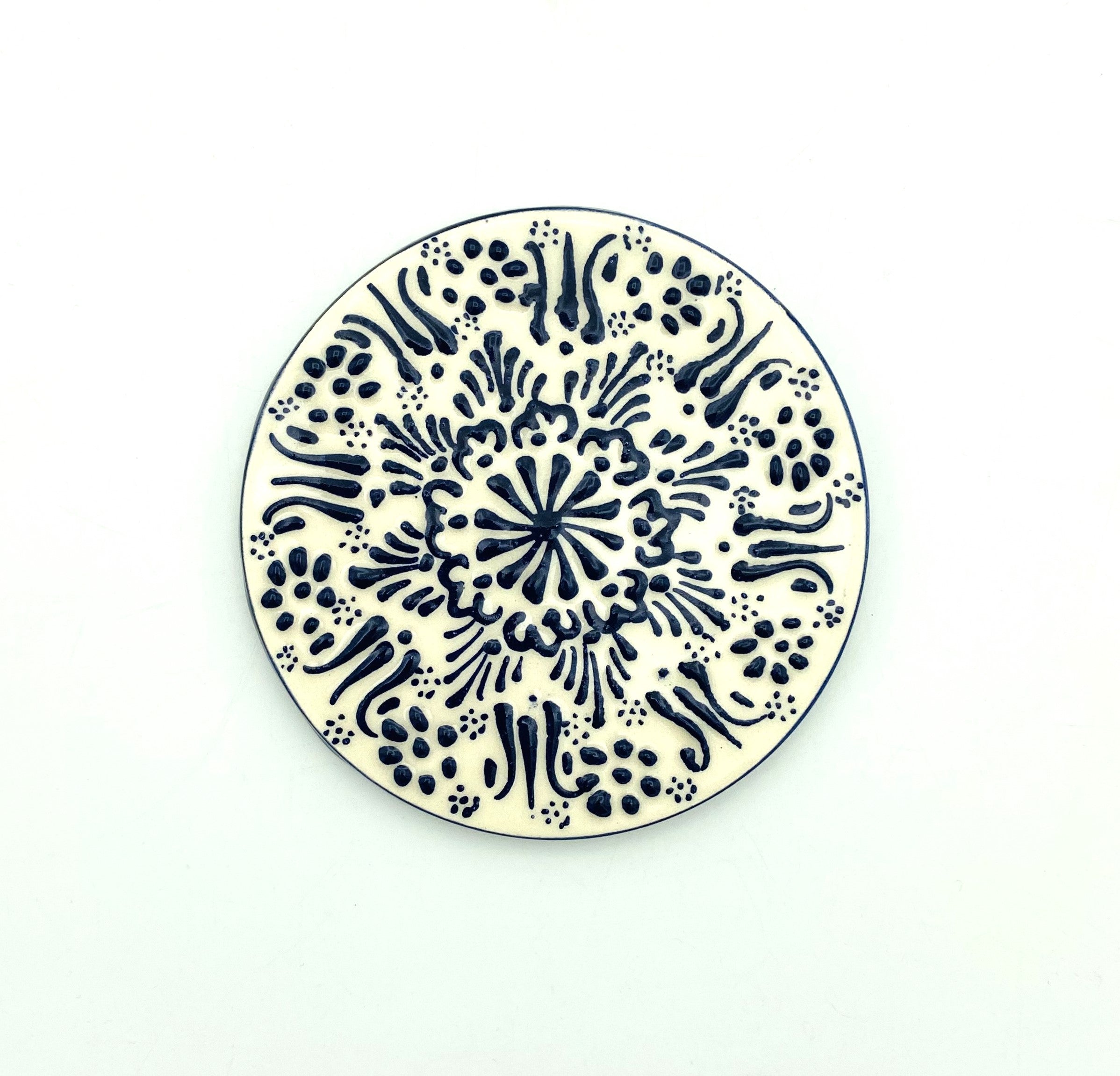 Manomic Round Coaster - White Pastel Pattern