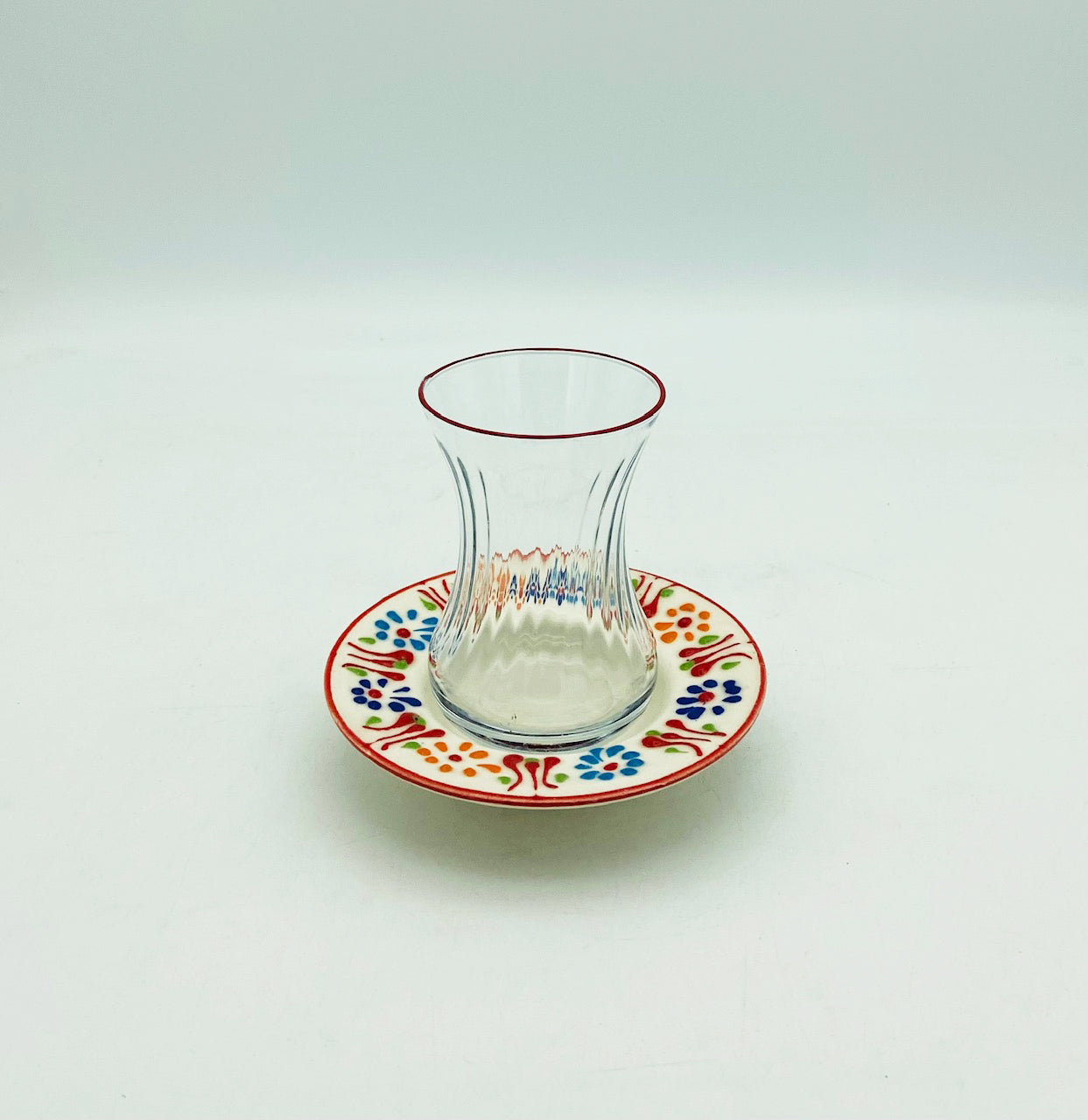 Manomic - Slim Glass Tea Cup Set - Aegean Pattern